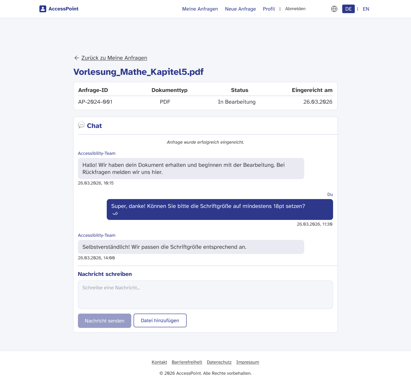 Access Point chat page