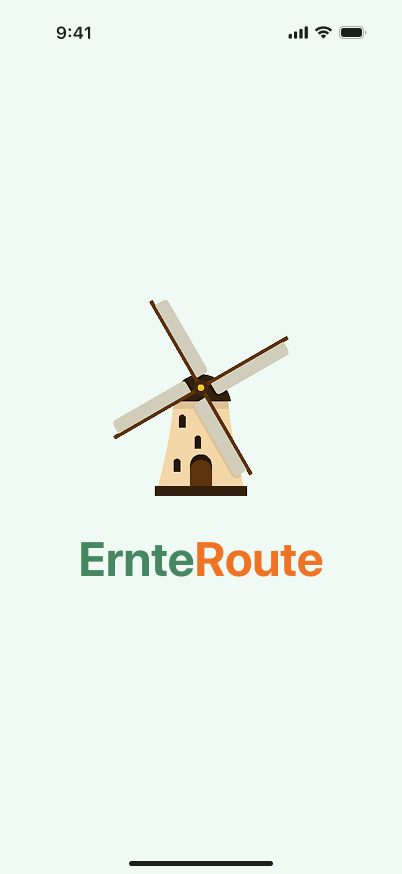 Ernte Route onboarding screen 1