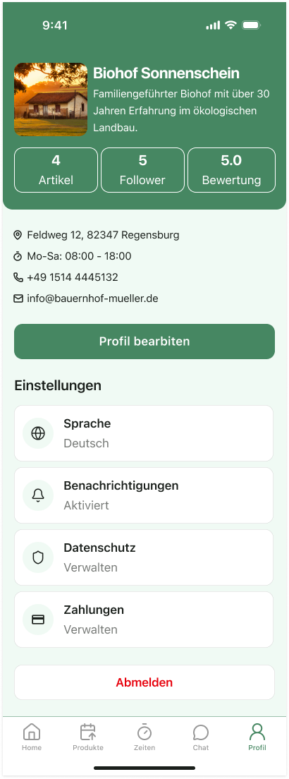 Ernte Route seller screen 8