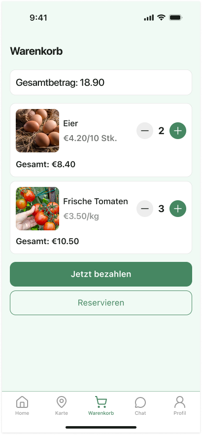 Ernte Route buyer screen 9