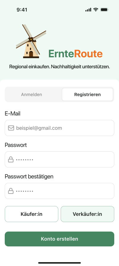 Ernte Route onboarding screen 6