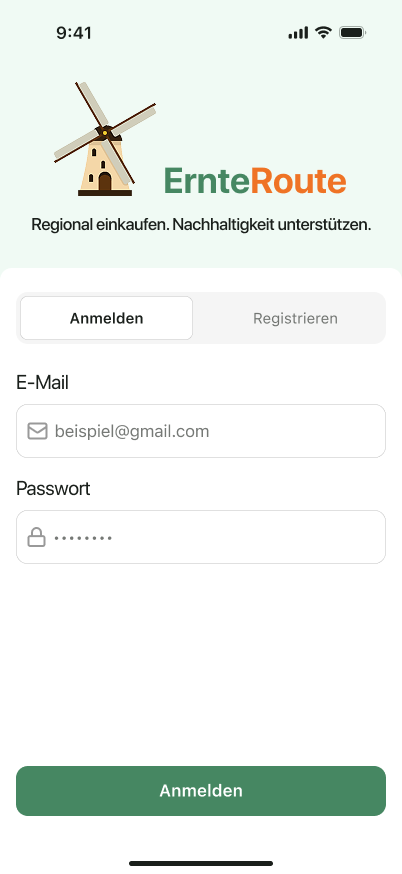 Ernte Route onboarding screen 7