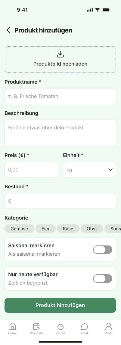 Ernte Route seller profile screen 3
